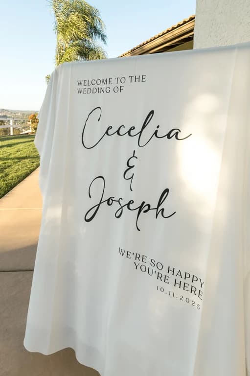 The welcome sign: Cecelia & Joseph, 10.11.2025