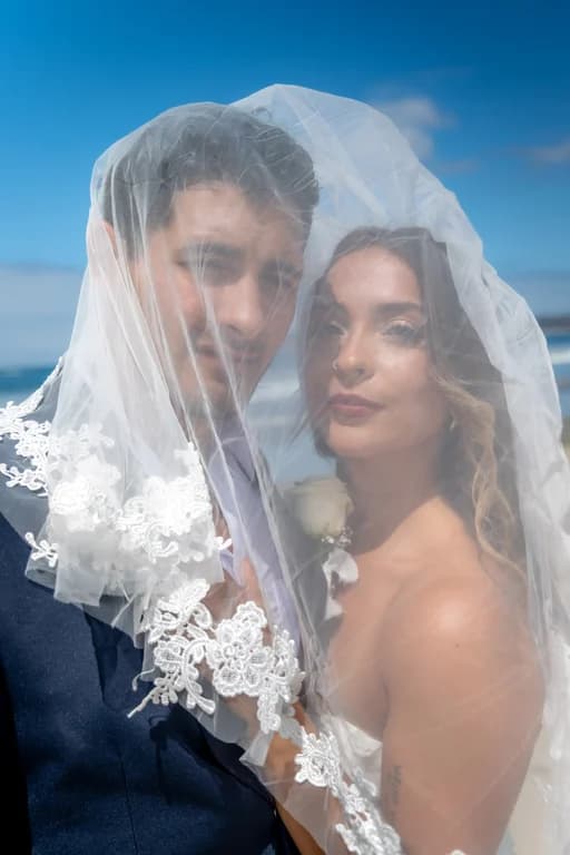 Niko + Kiara under her veil