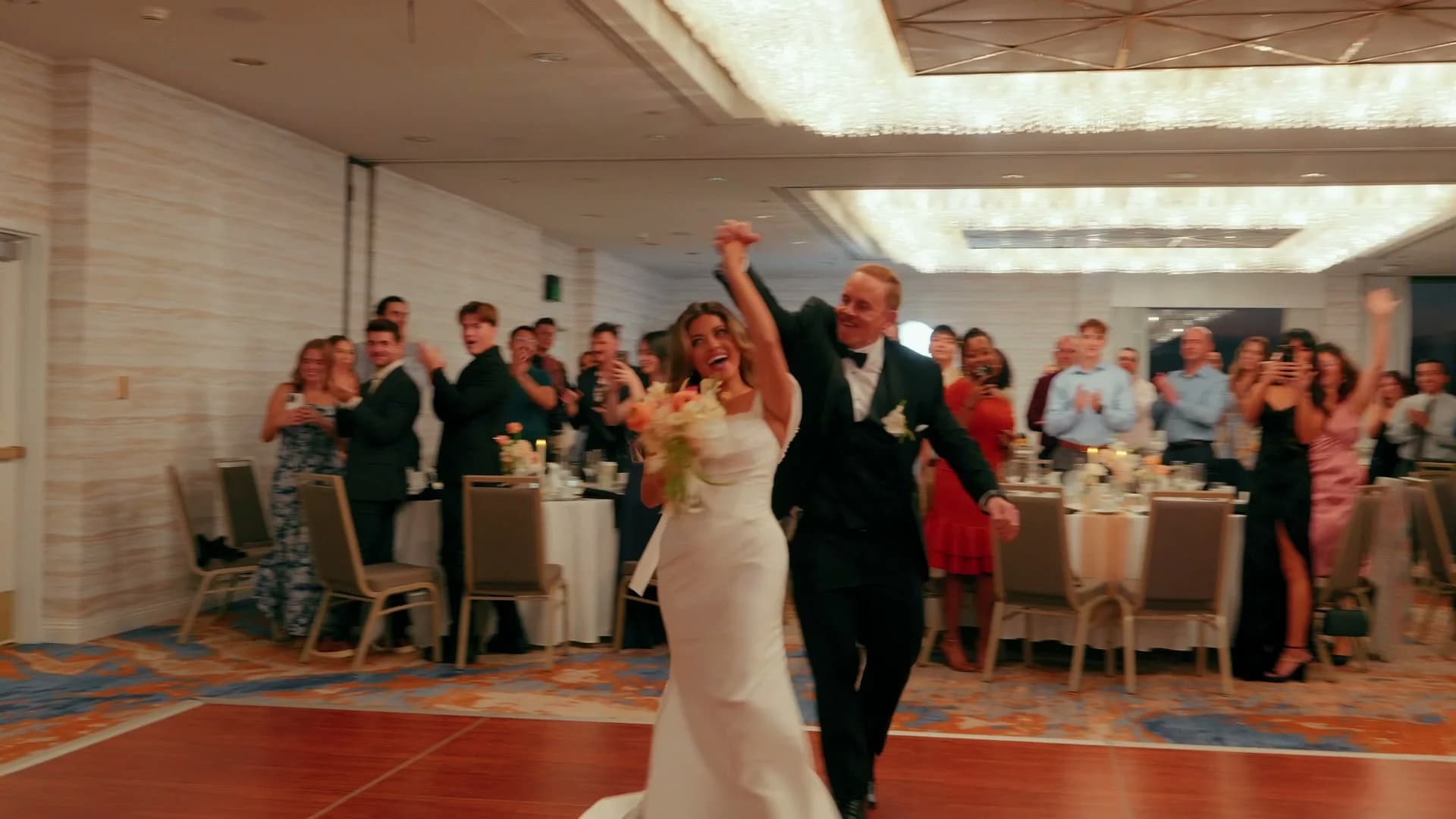 Nate + Angela's grand entrance into the ballroom