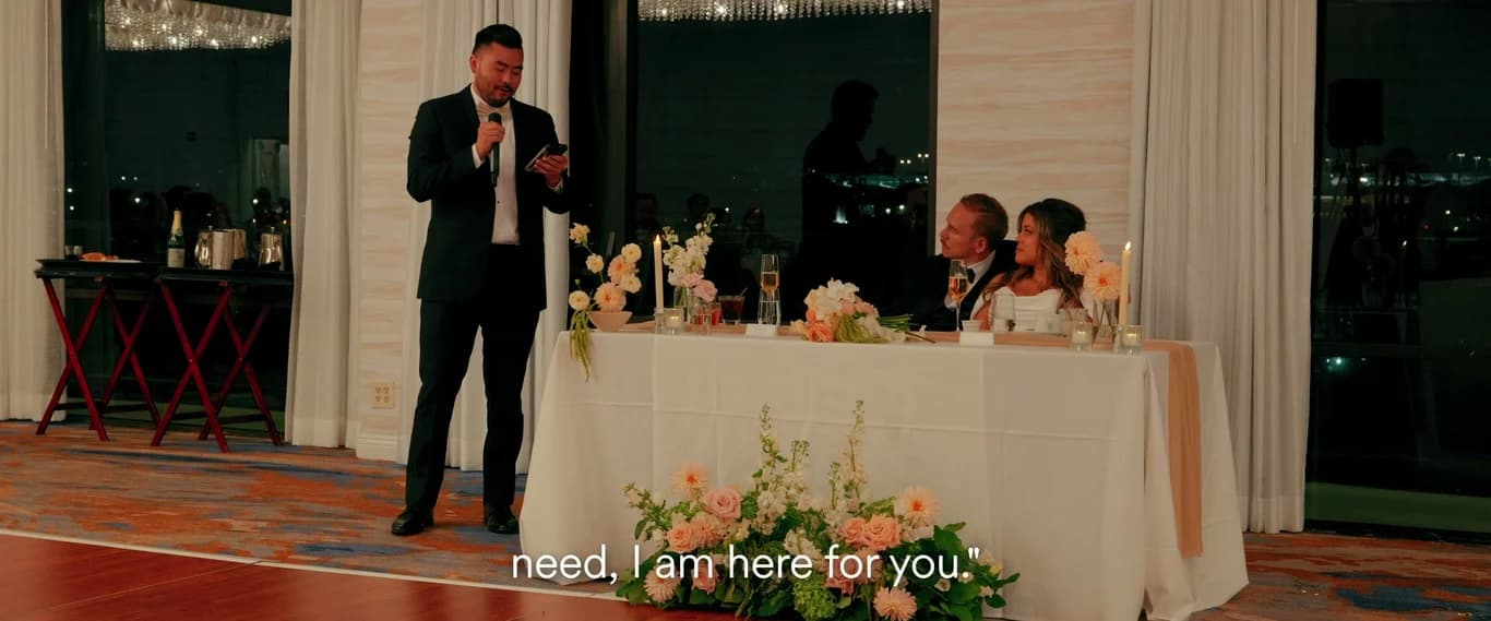 Still from the Nate + Angela wedding film