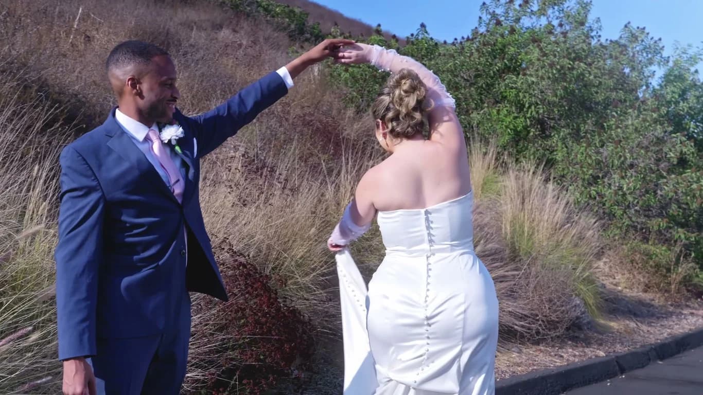 Still from the Brandon + Lola wedding film