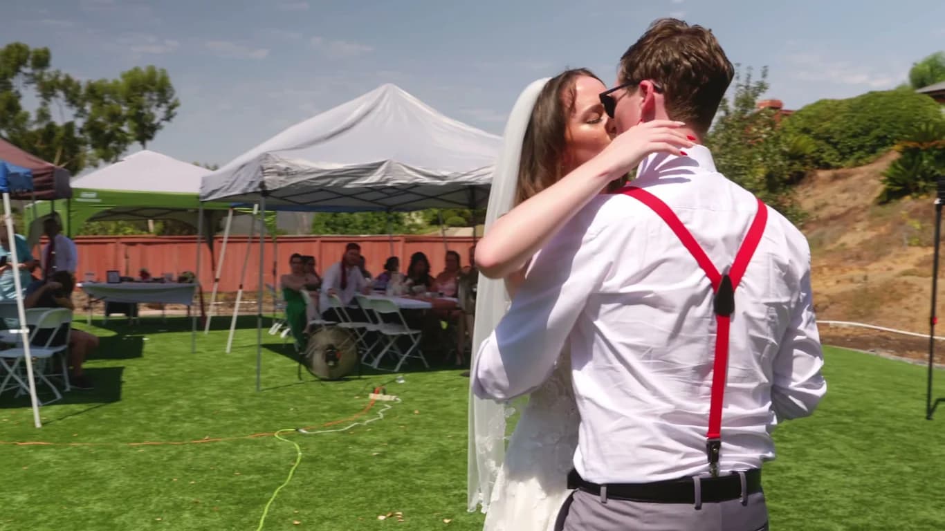 Still from the Jonathan + Lizzy wedding film