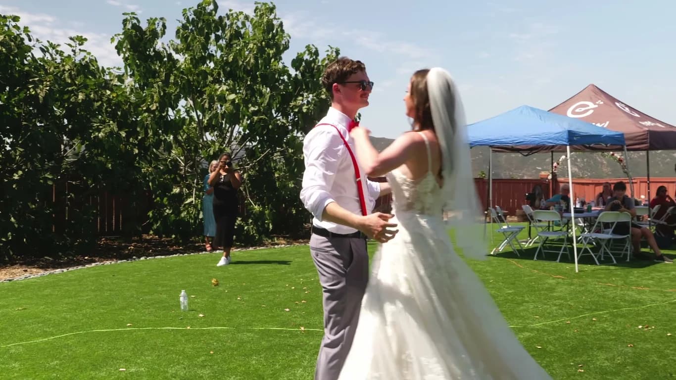 Still from the Jonathan + Lizzy wedding film