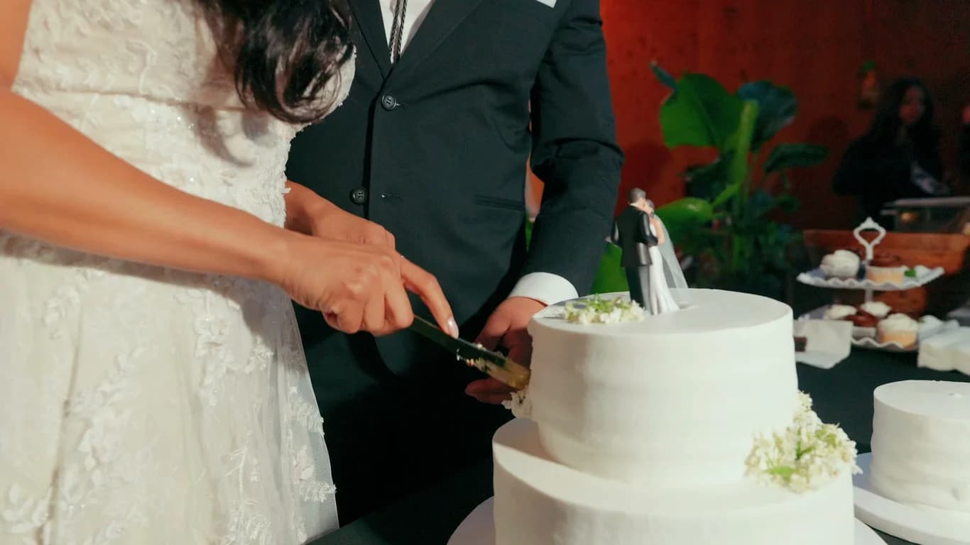 Still from the Josh + Julissa wedding film