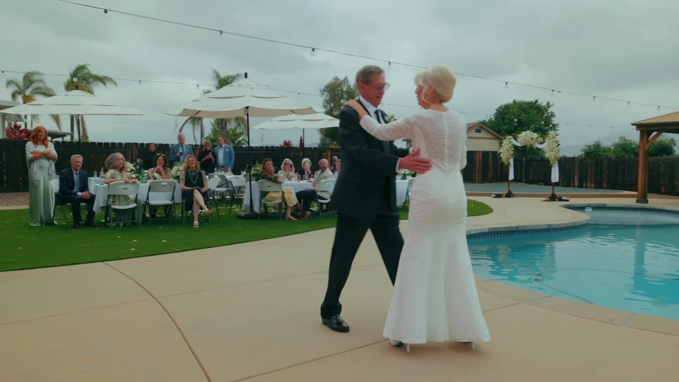 The first dance, guests watching from the tables