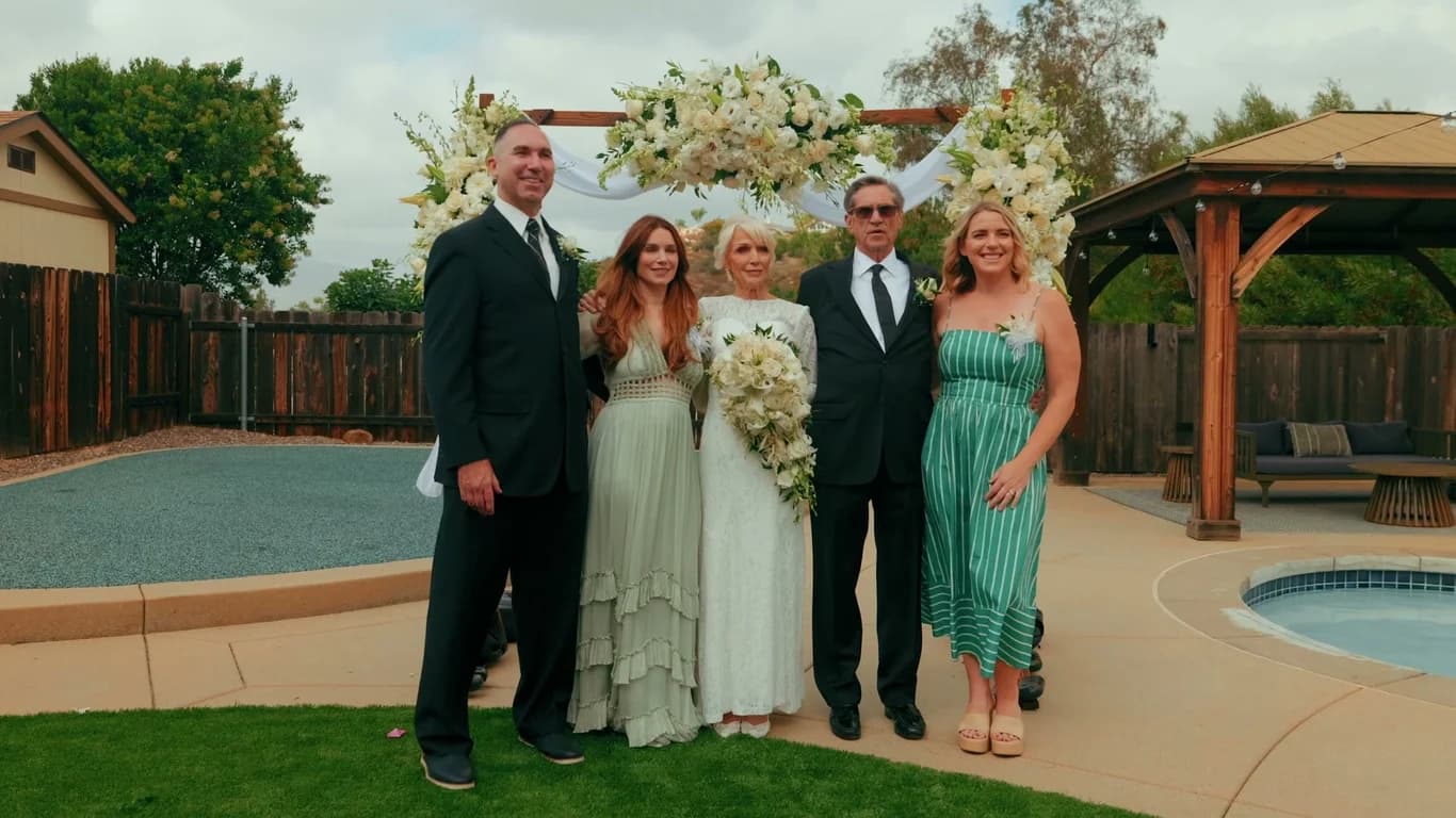 Luana + Charles with family and friends after the ceremony