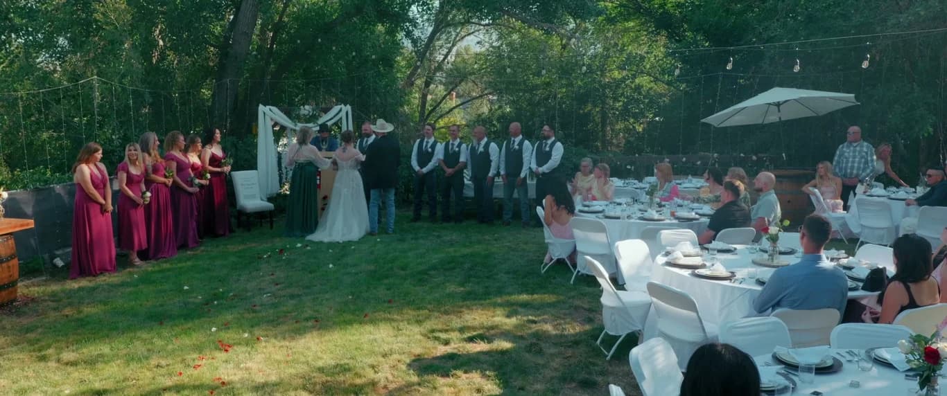 Still from the James + Juliet wedding film
