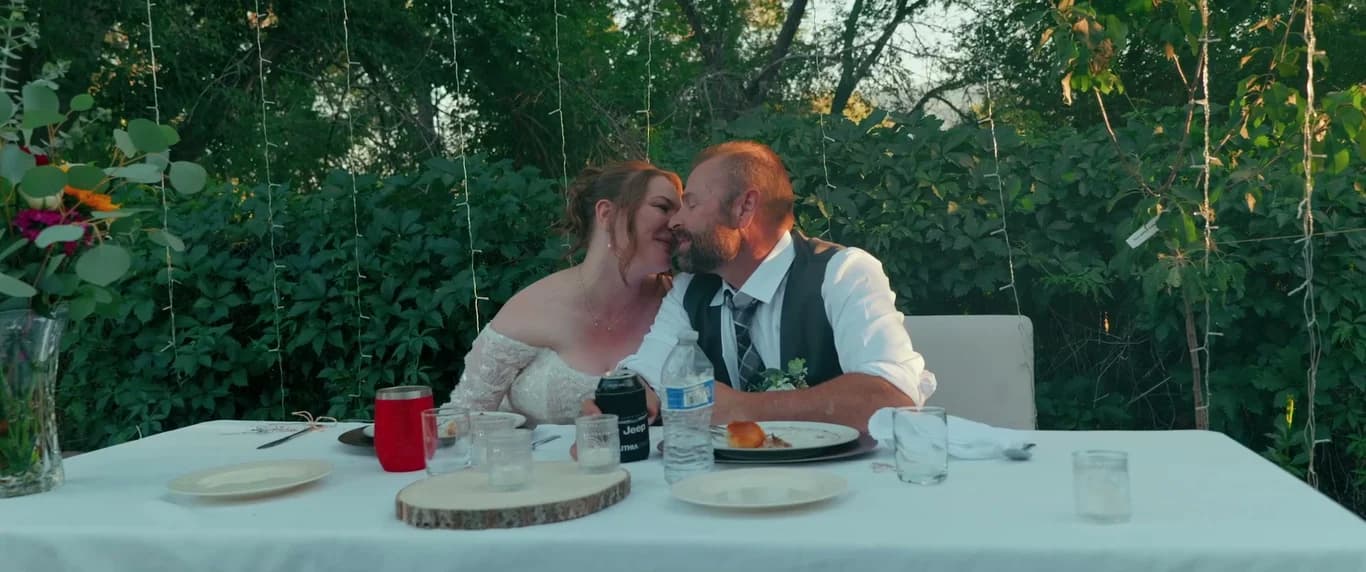 Still from the James + Juliet wedding film