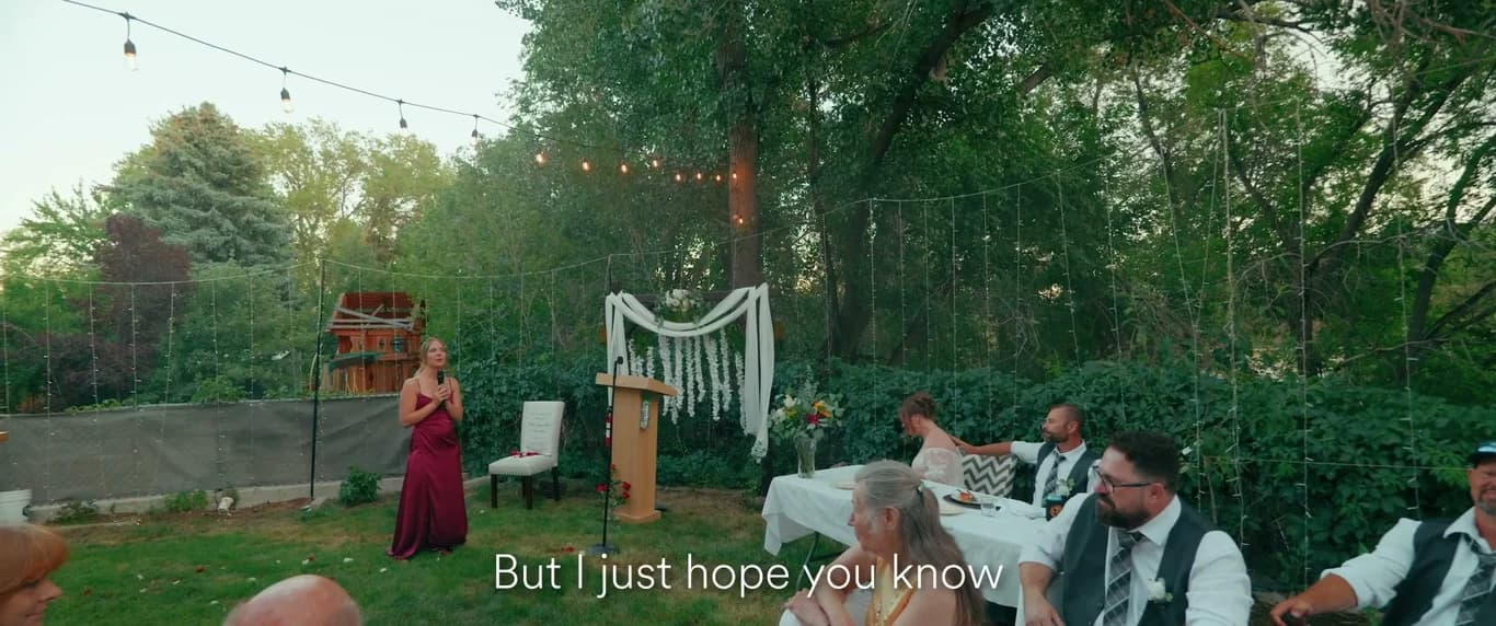 Still from the James + Juliet wedding film