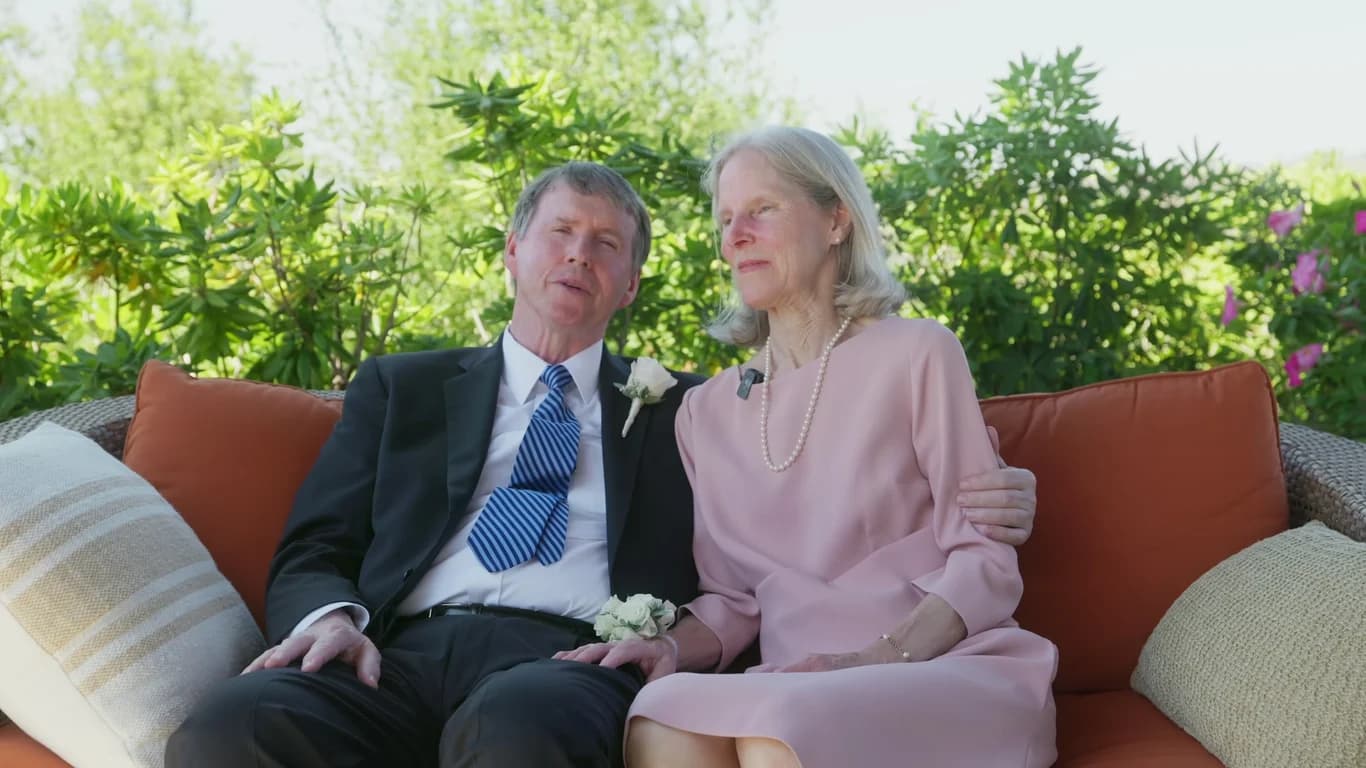 Still from the Patrick + Megan wedding film