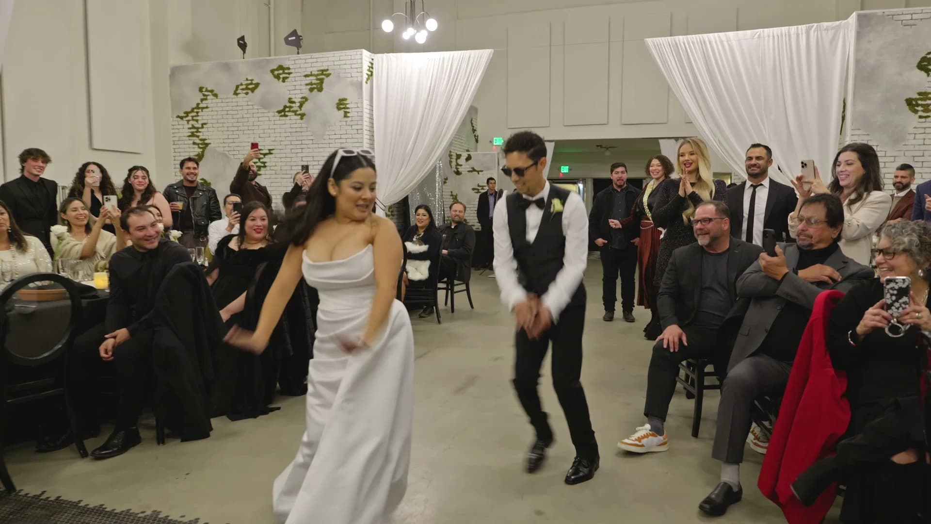 Sabrina + Caleb dancing into the reception