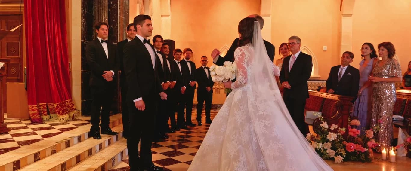 Still from the Theo + Kristen wedding film