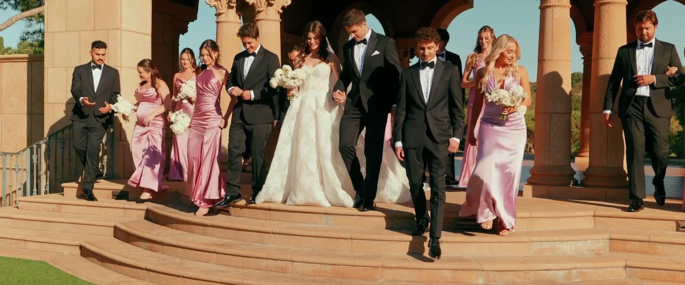 Theo + Kristen walking out with the wedding party