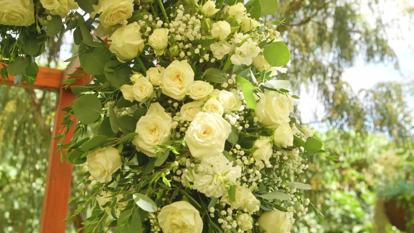 Still from the Zach + Madelin wedding film