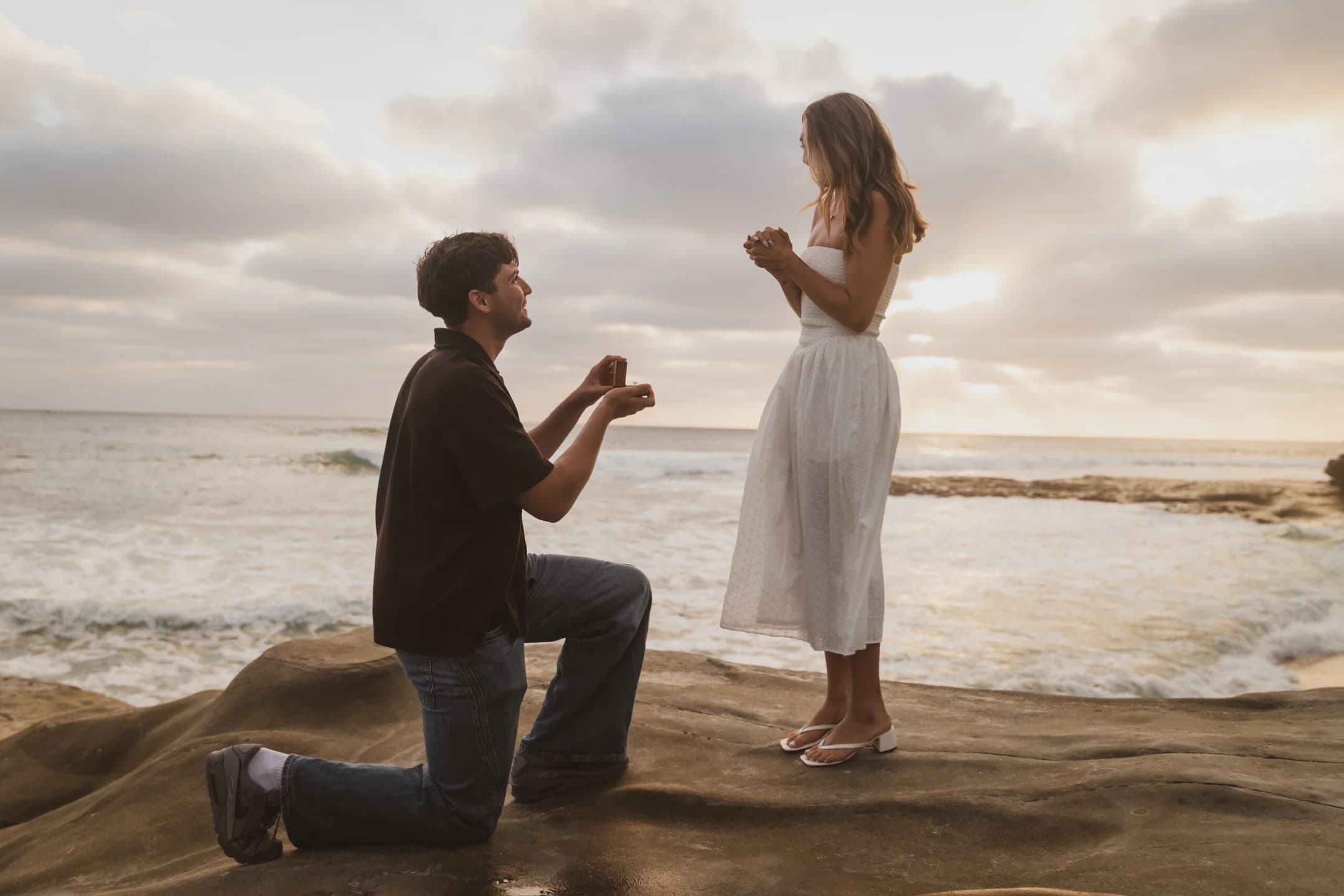 Denis + Cadin's engagement session on the San Diego coast