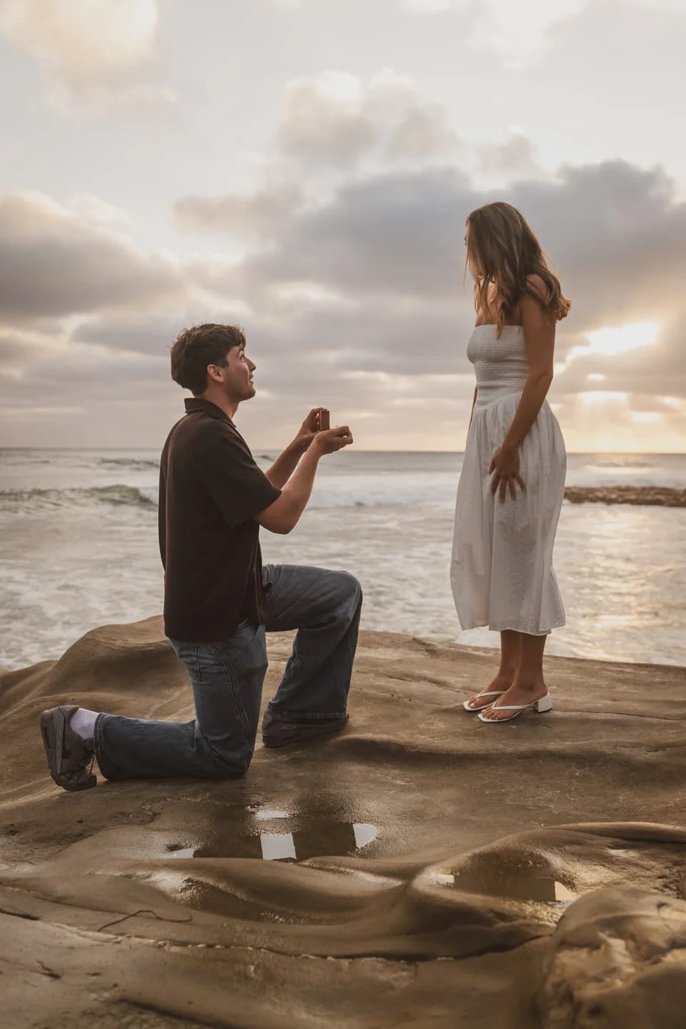 Denis + Cadin's engagement session on the San Diego coast